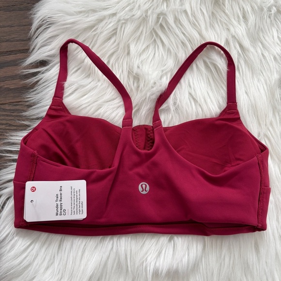 lululemon athletica Other - Lululemon Wunder Train Strappy Racer Bra Size 8 Magenta Smoke C/D Cup New NWT